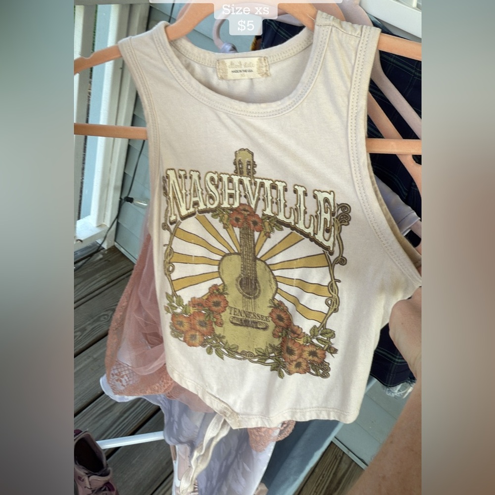 Nashville Graphic Cream Tank Top